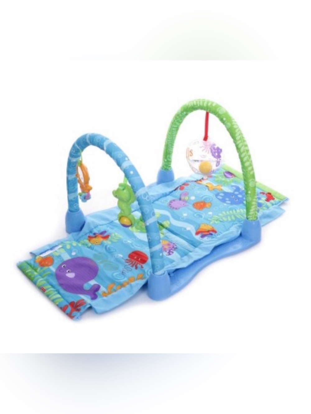 Blue & Green Ocean Play Gym for Babies - Interactive Tummy Time Mat - Picture 3 of 8